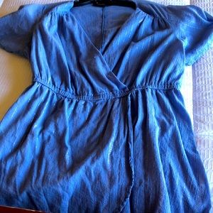 Lane Bryant size 14, worn once. Light blue with silver etching